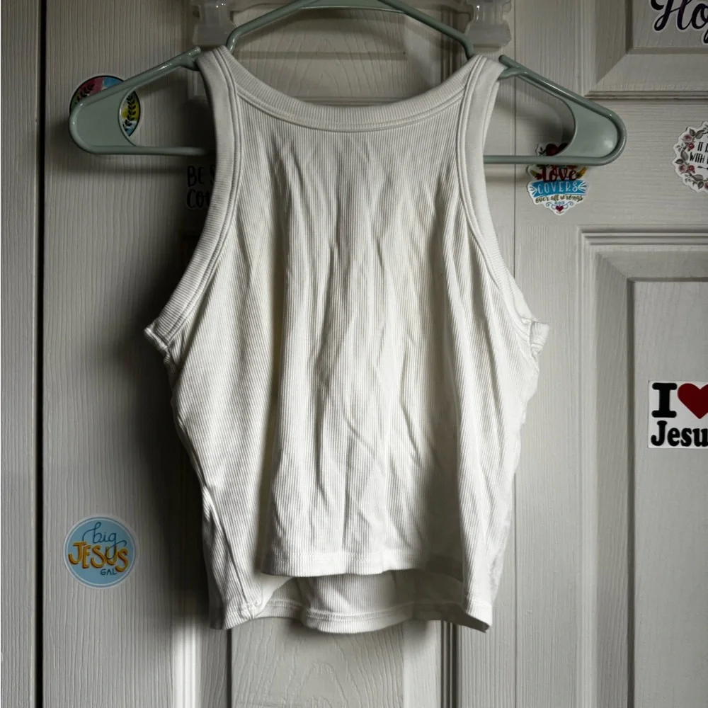 White Ribbed Tank Top - Picture 2 of 3